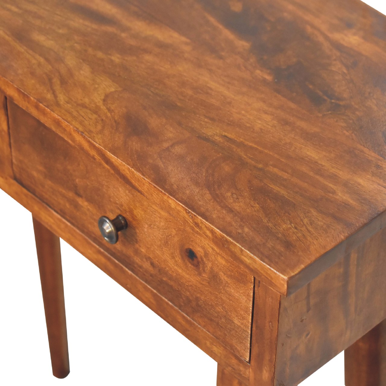 mini chestnut hallway console table