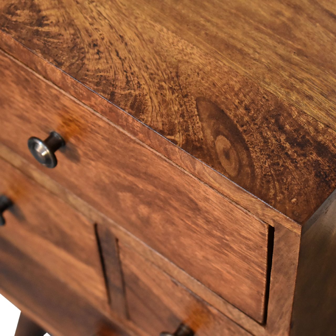 chestnut nordic style 4 drawer bedside
