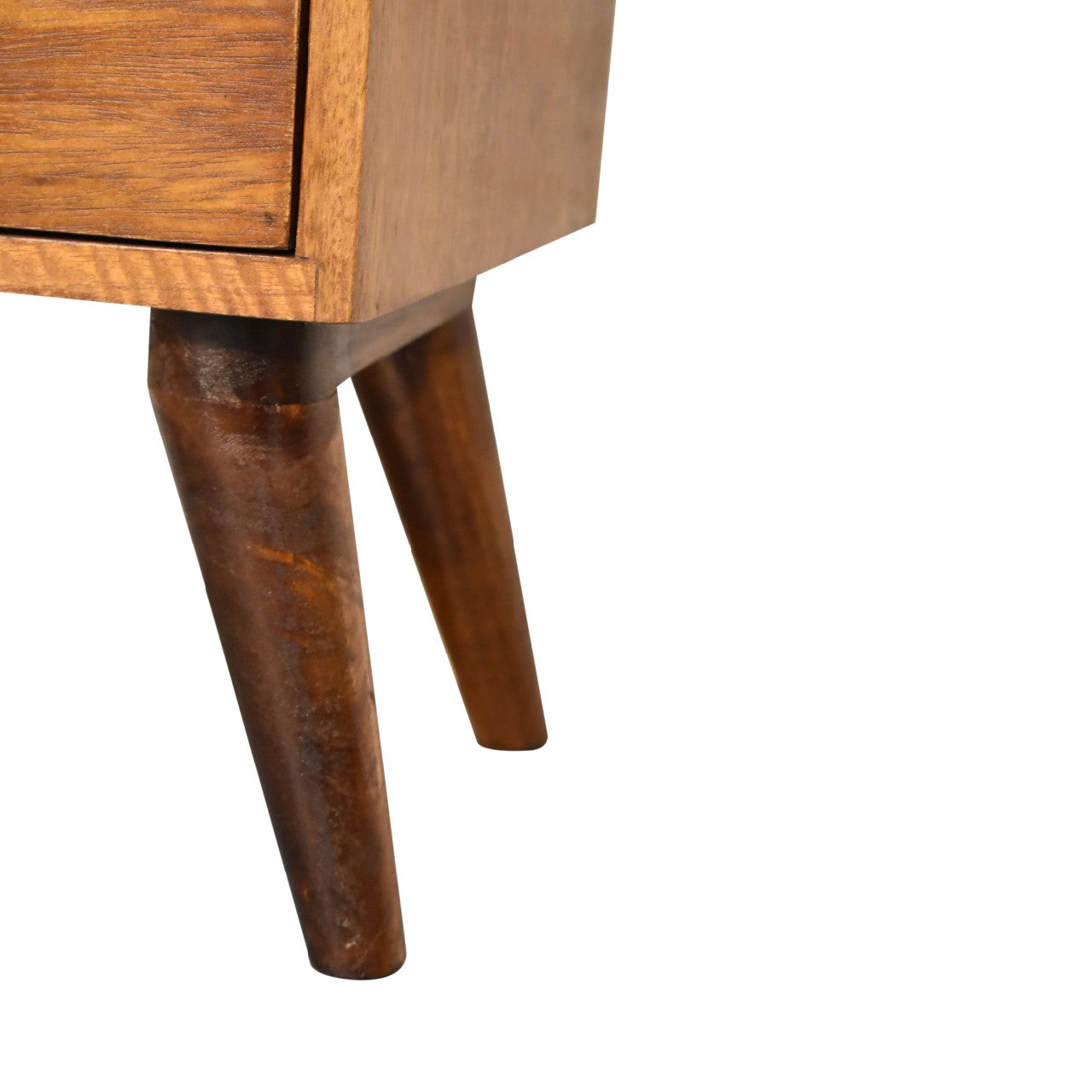 chestnut nordic style 4 drawer bedside