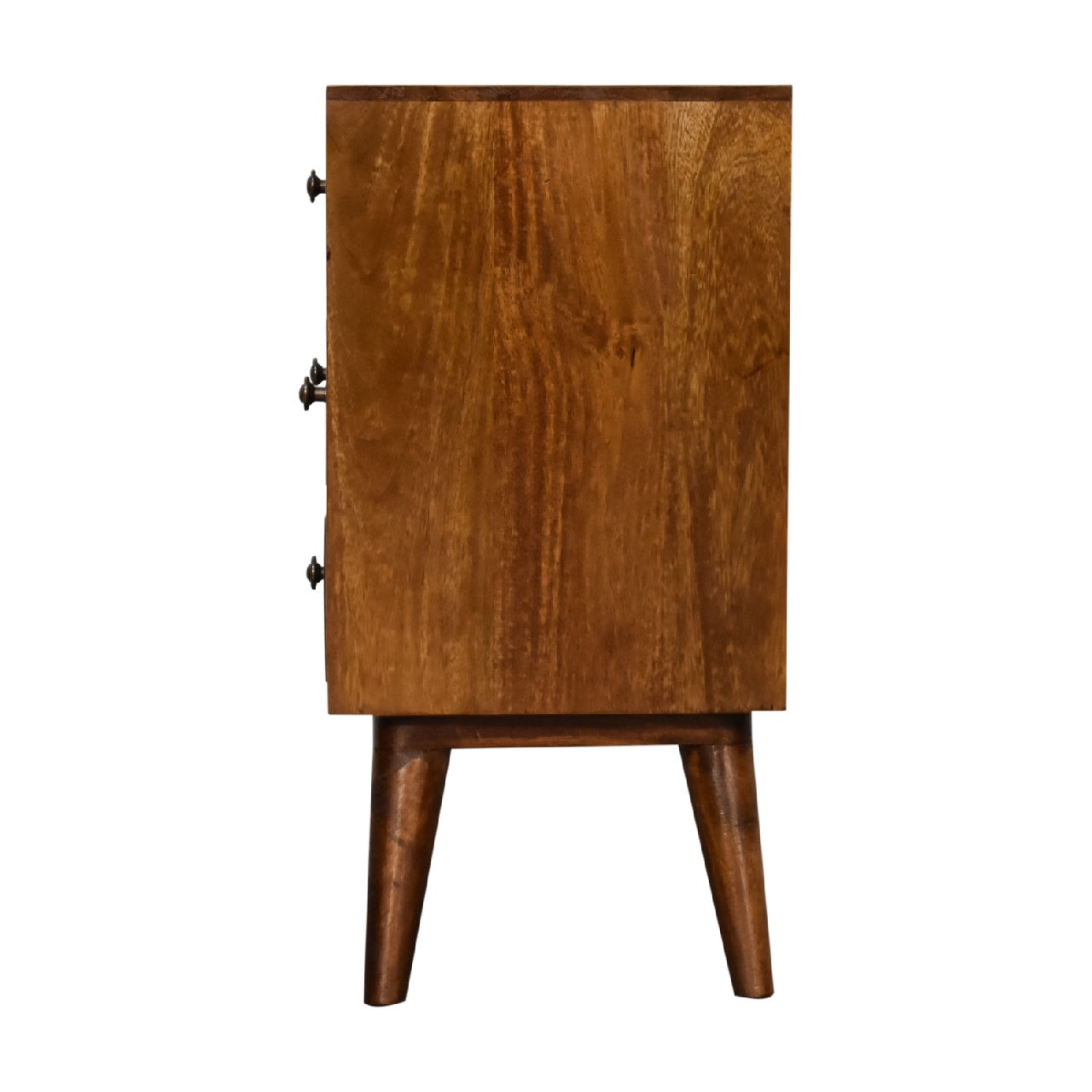 chestnut nordic style 4 drawer bedside