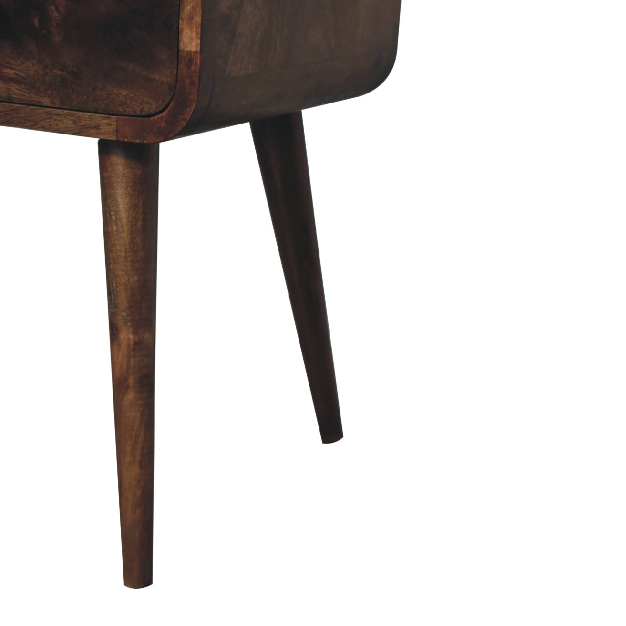 mini curved grey washed bedside
