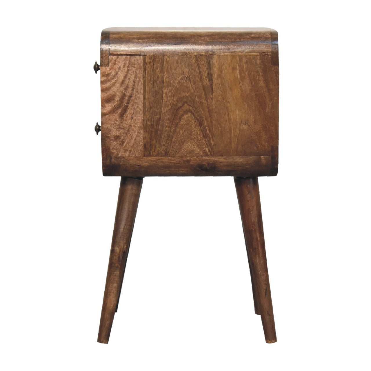 mini curved grey washed bedside