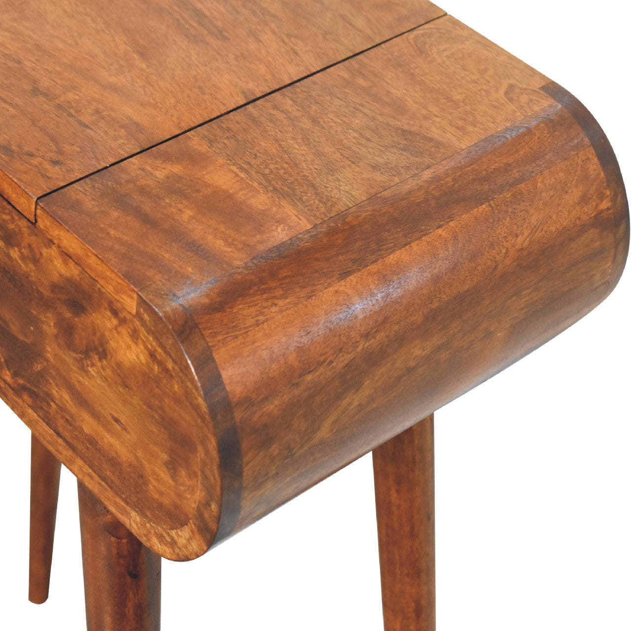 mini chestnut dressing table with foldable mirror