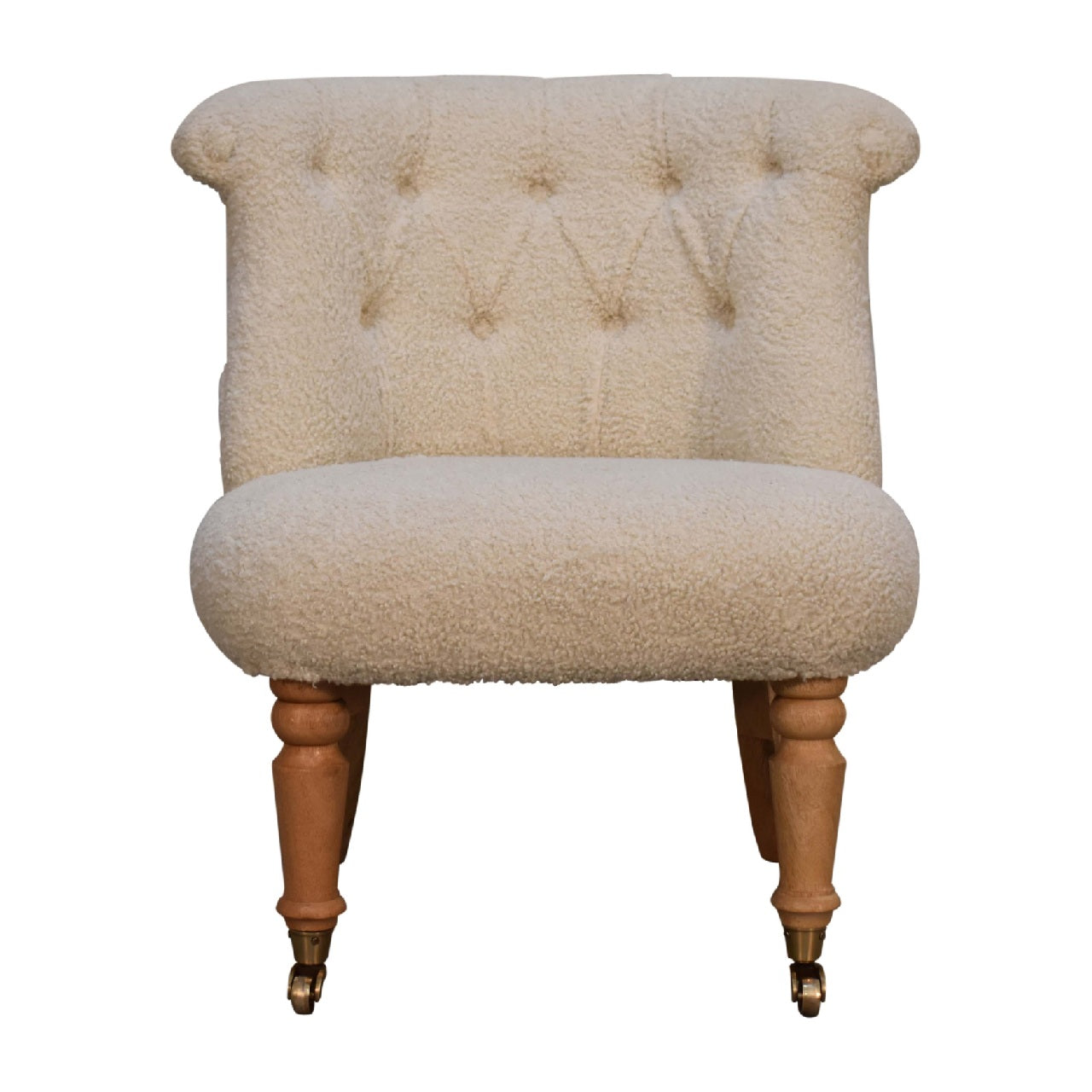 boucle cream accent chair