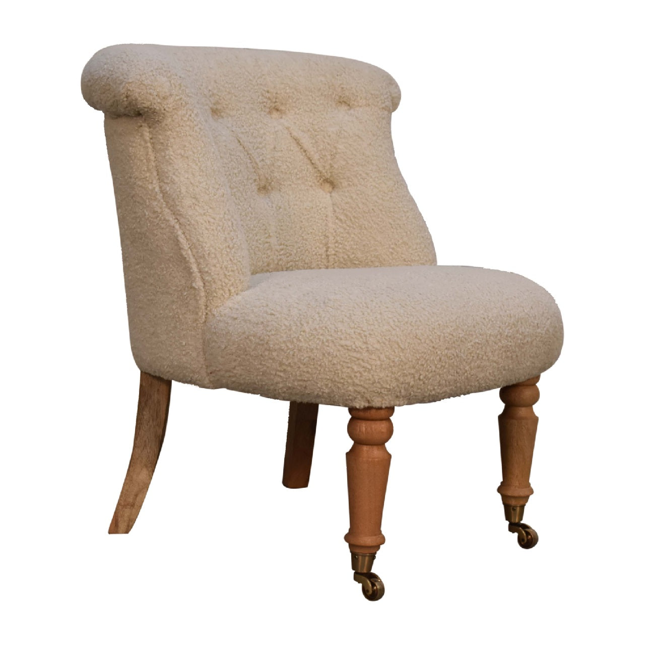 boucle cream accent chair