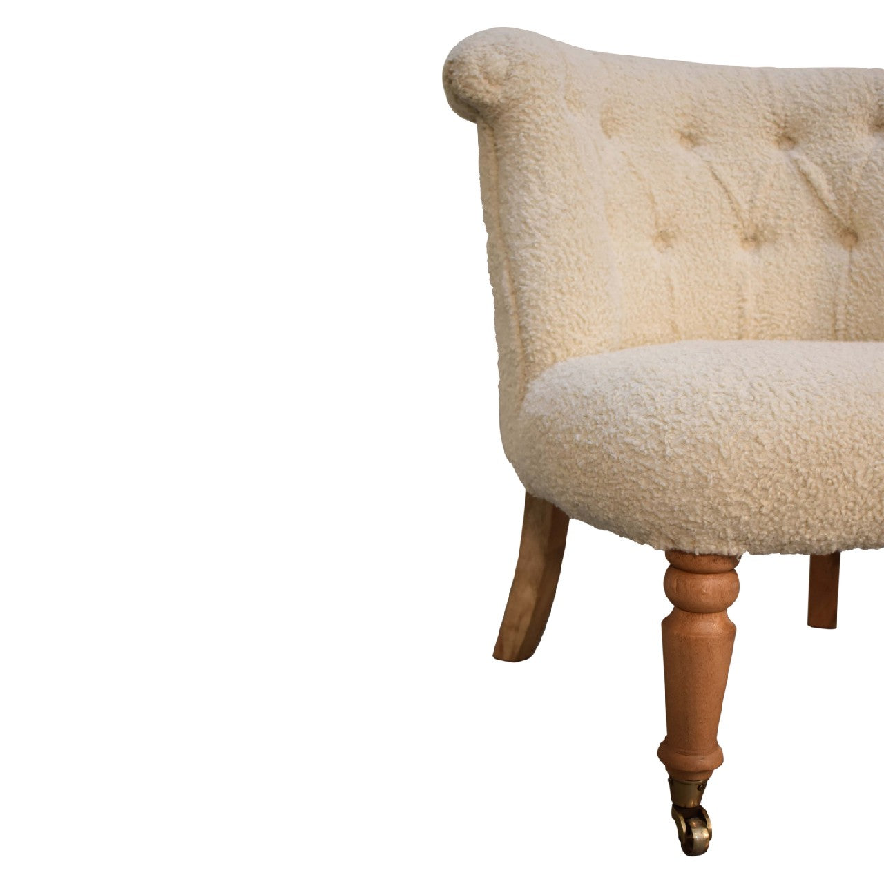 boucle cream accent chair