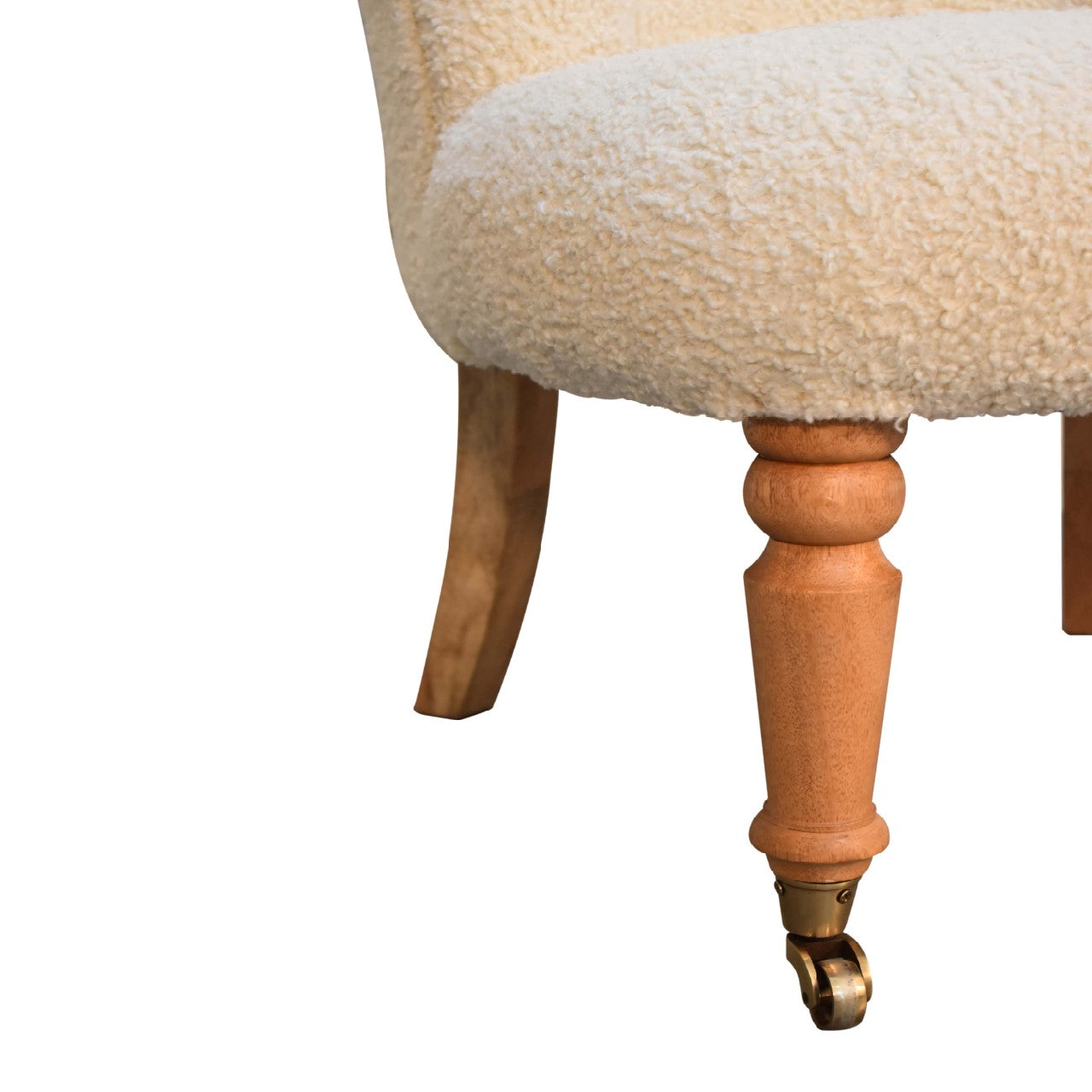 boucle cream accent chair