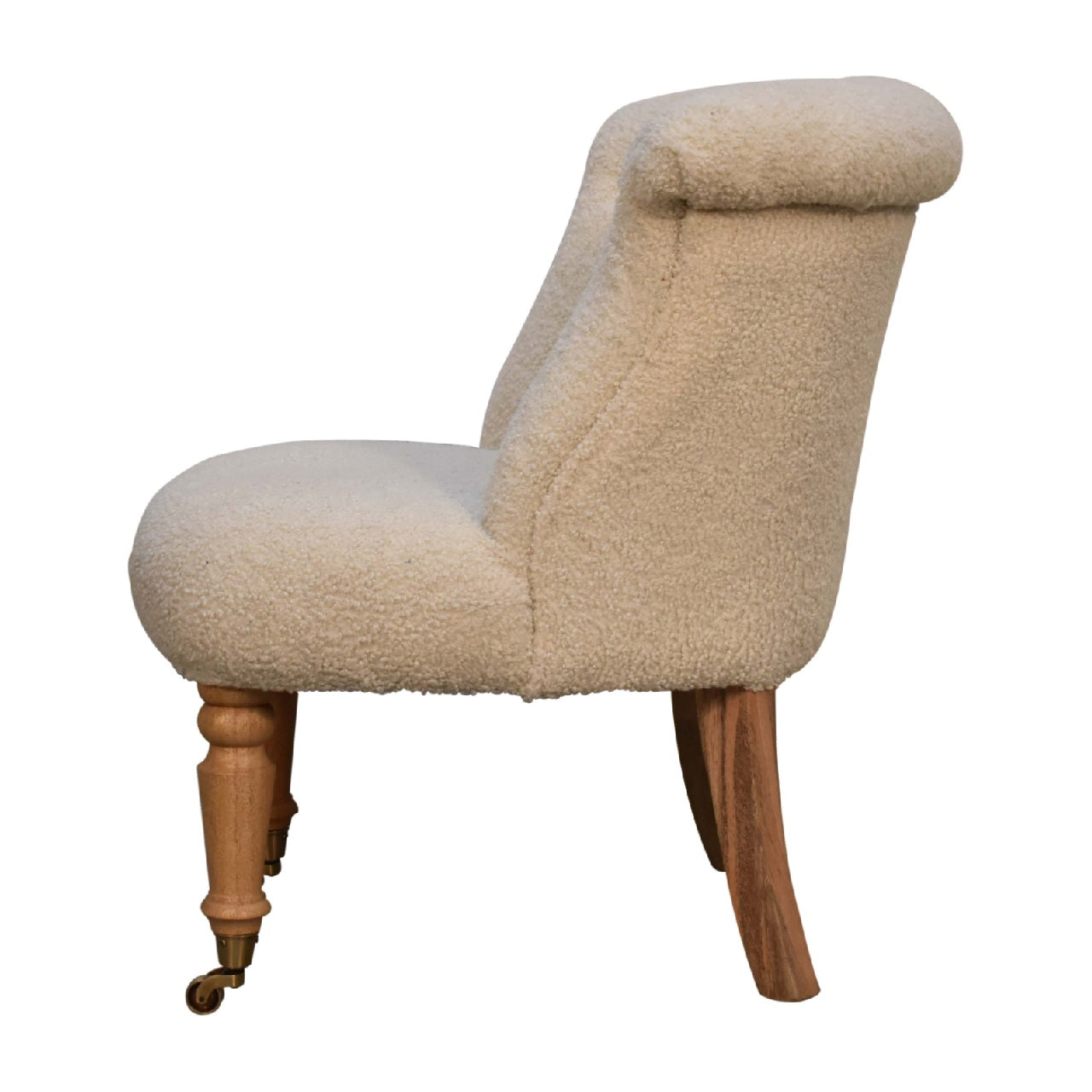 boucle cream accent chair