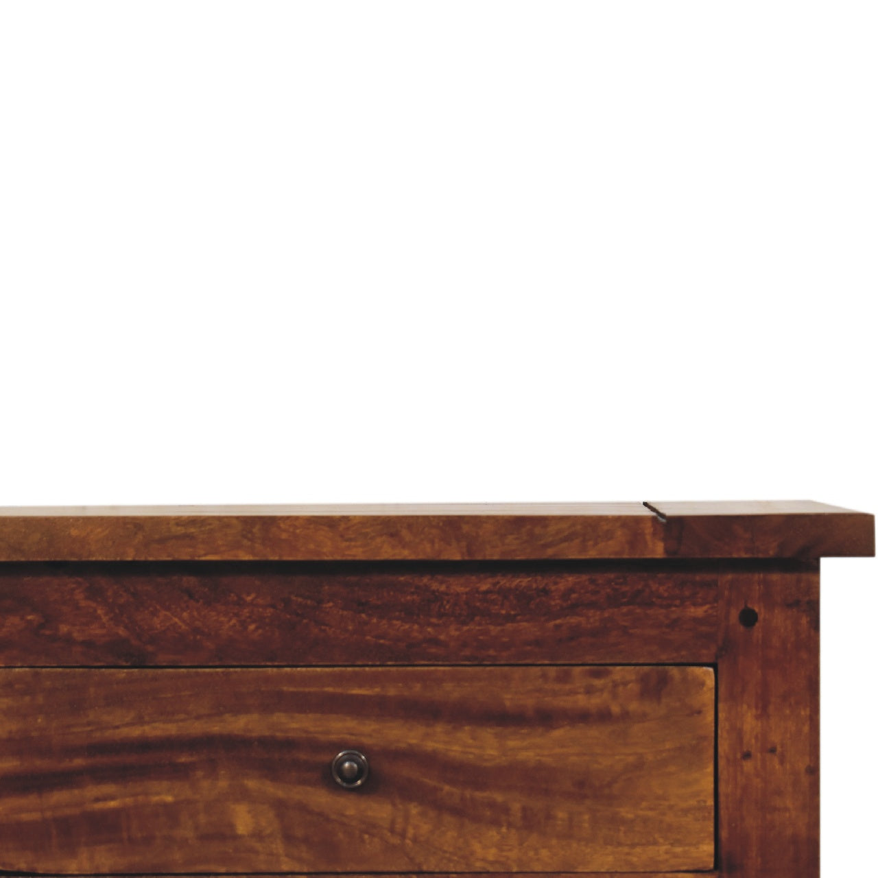 chestnut small sideboard with 2 drawers