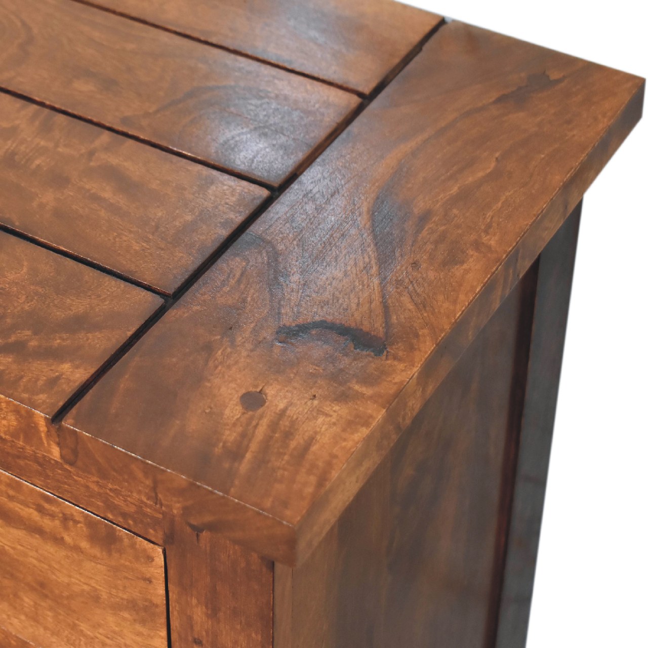 chestnut small sideboard with 2 drawers