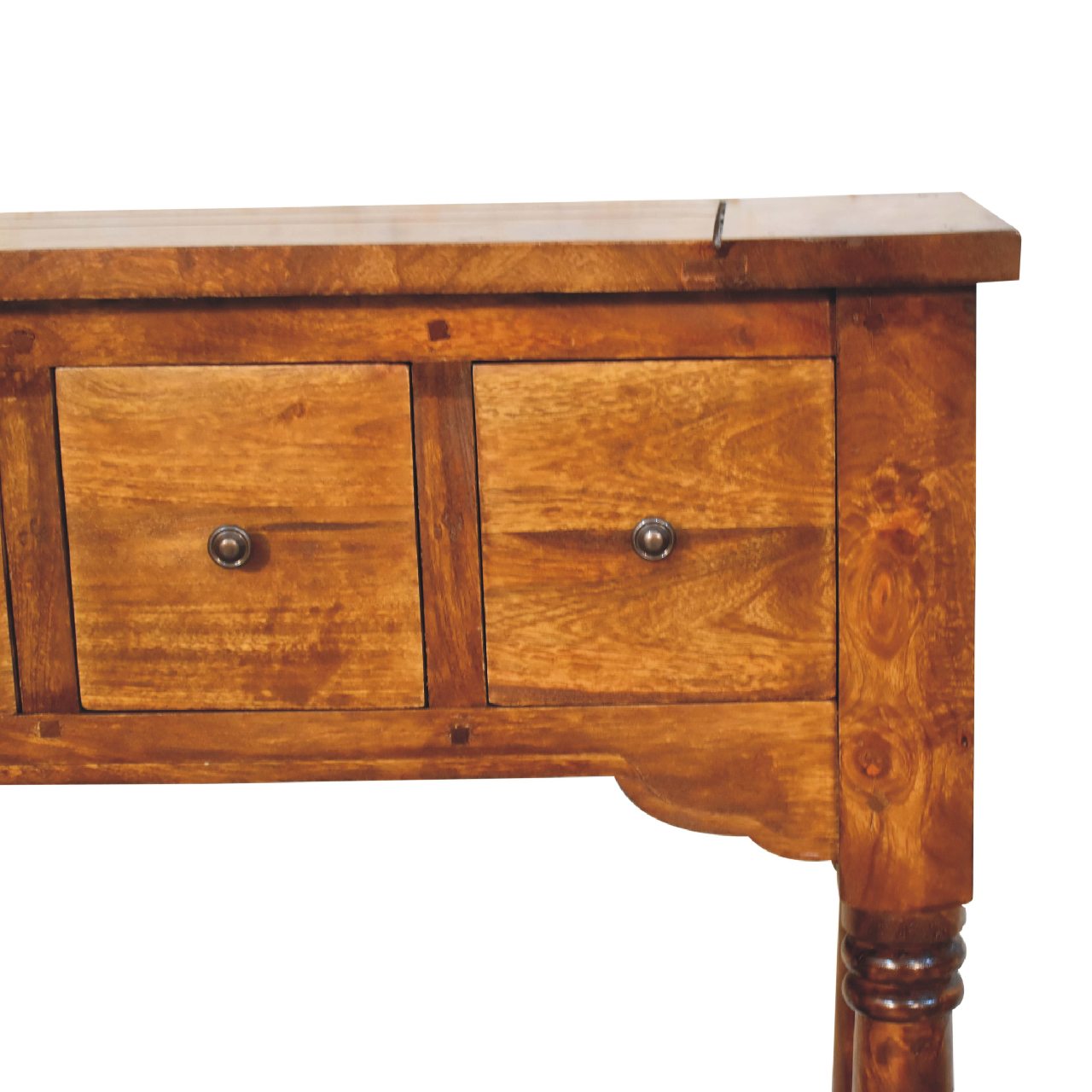 chestnut 4 drawer console table