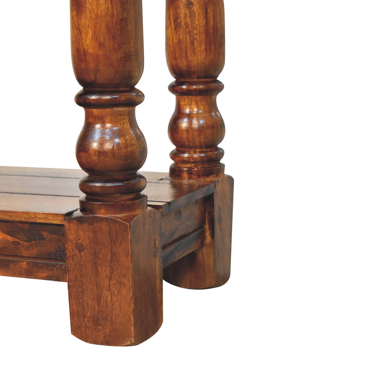 chestnut 4 drawer console table