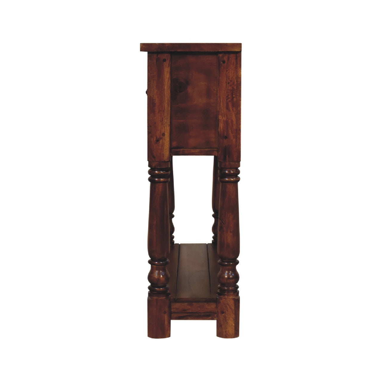 chestnut 4 drawer console table