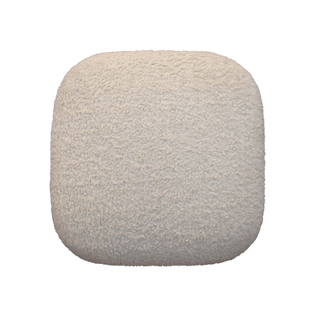 boucle cream square footstool