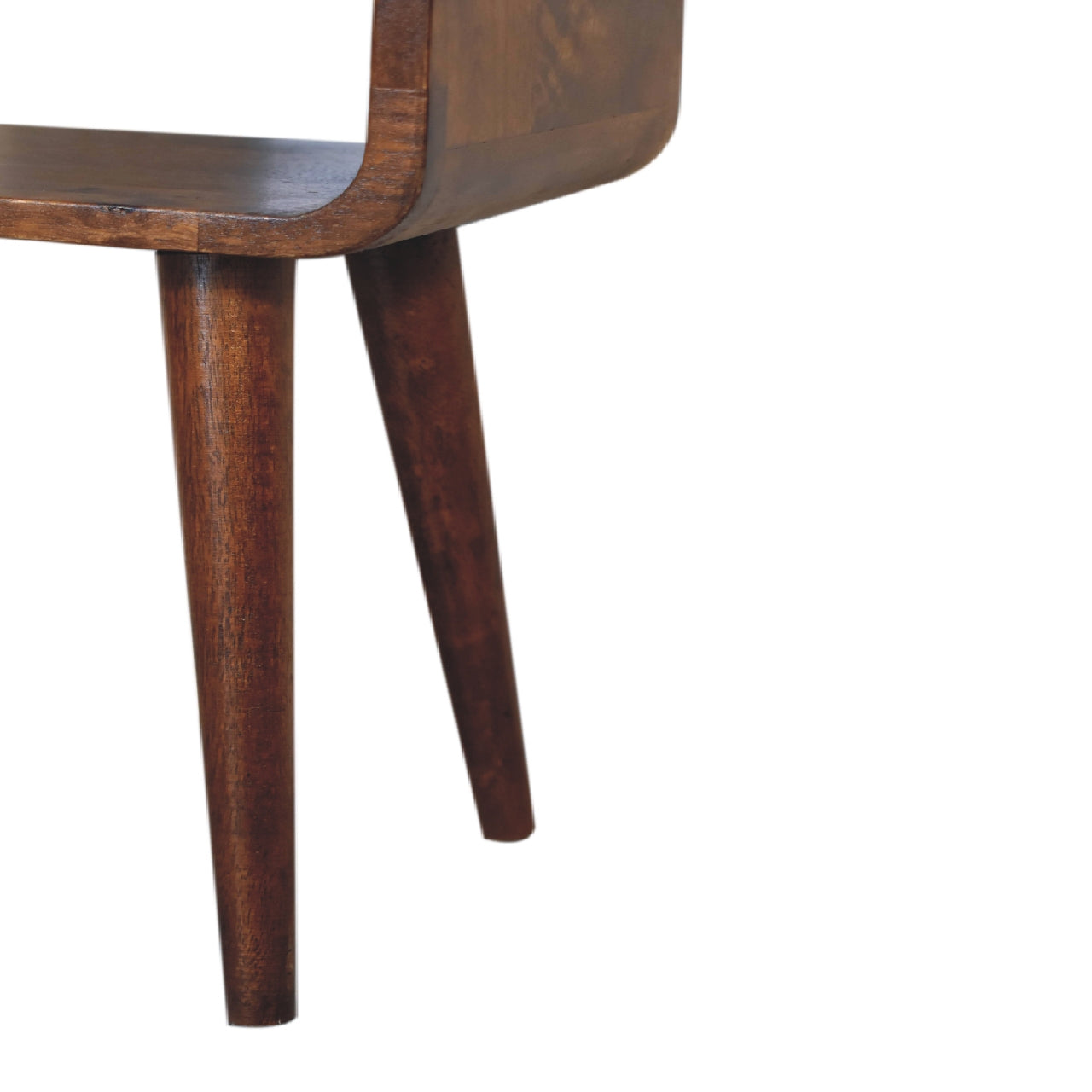 mini chestnut curved open bedside