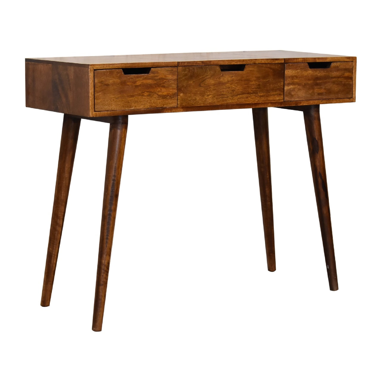 chestnut dressing table with foldable mirror 1
