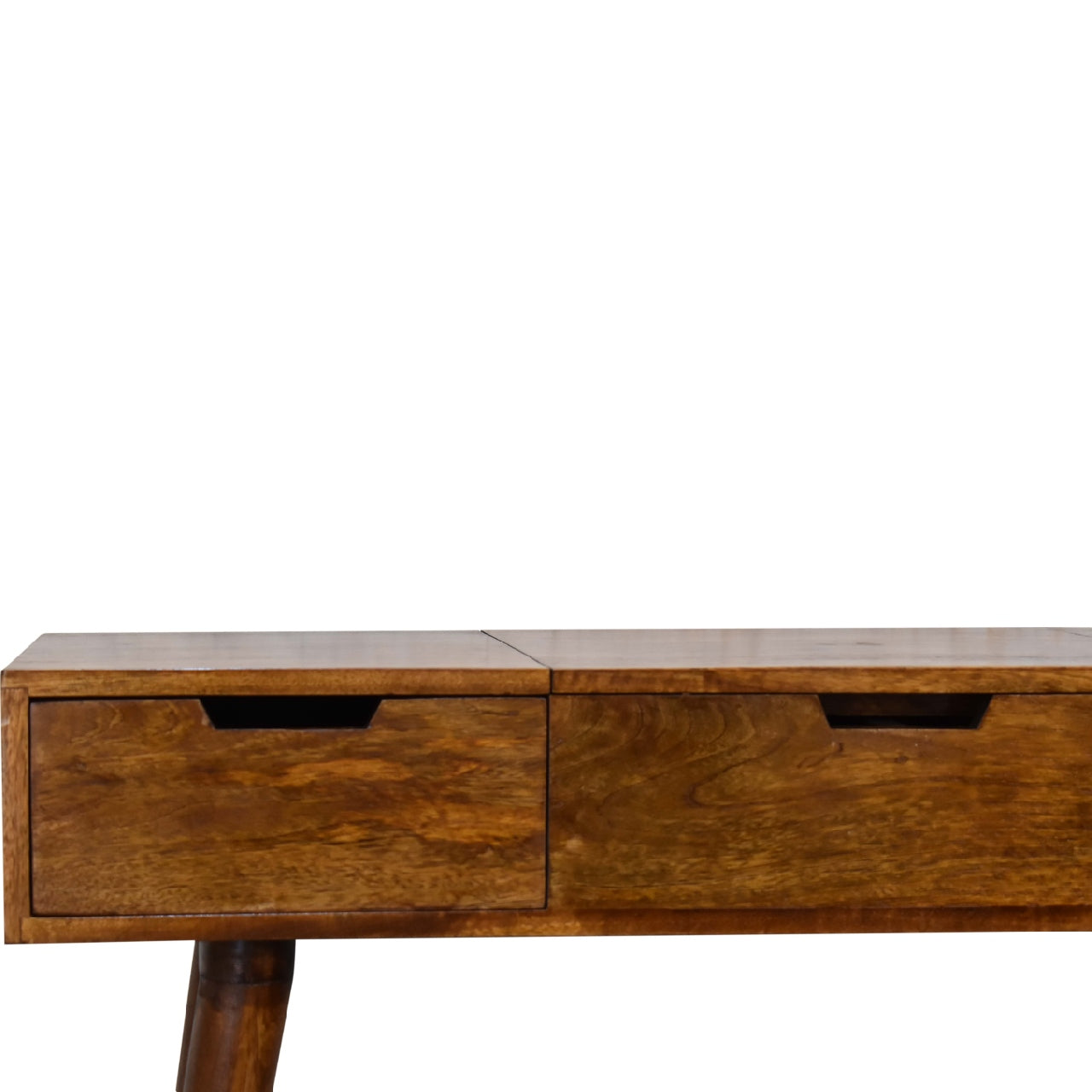 chestnut dressing table with foldable mirror 1
