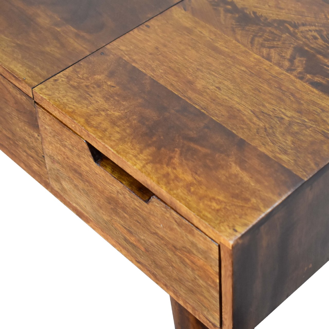 chestnut dressing table with foldable mirror 1