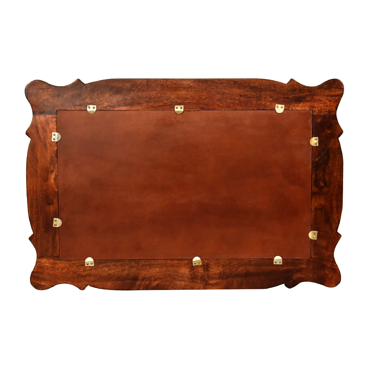 chestnut hand carved oblong mirror