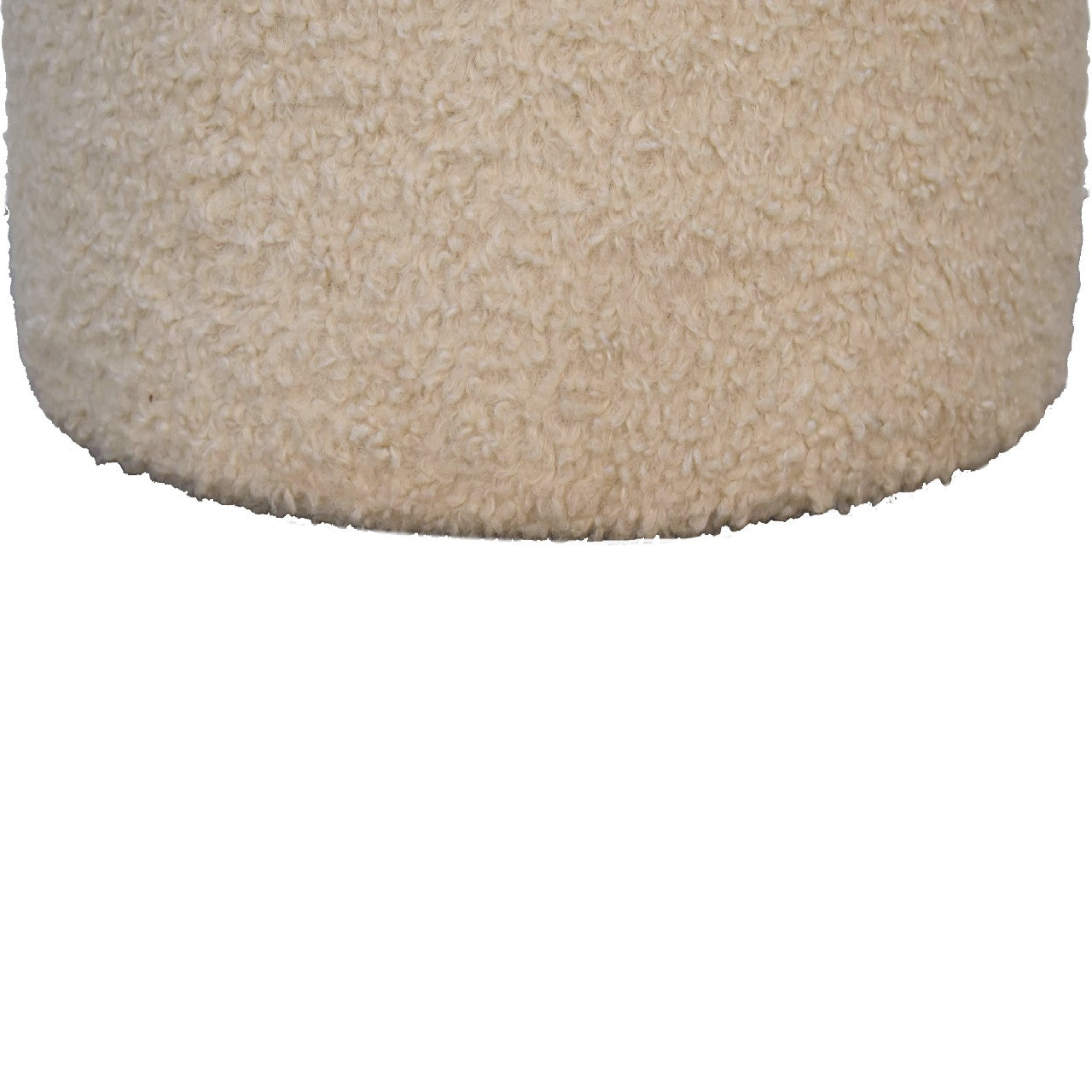 boucle cream round footstool