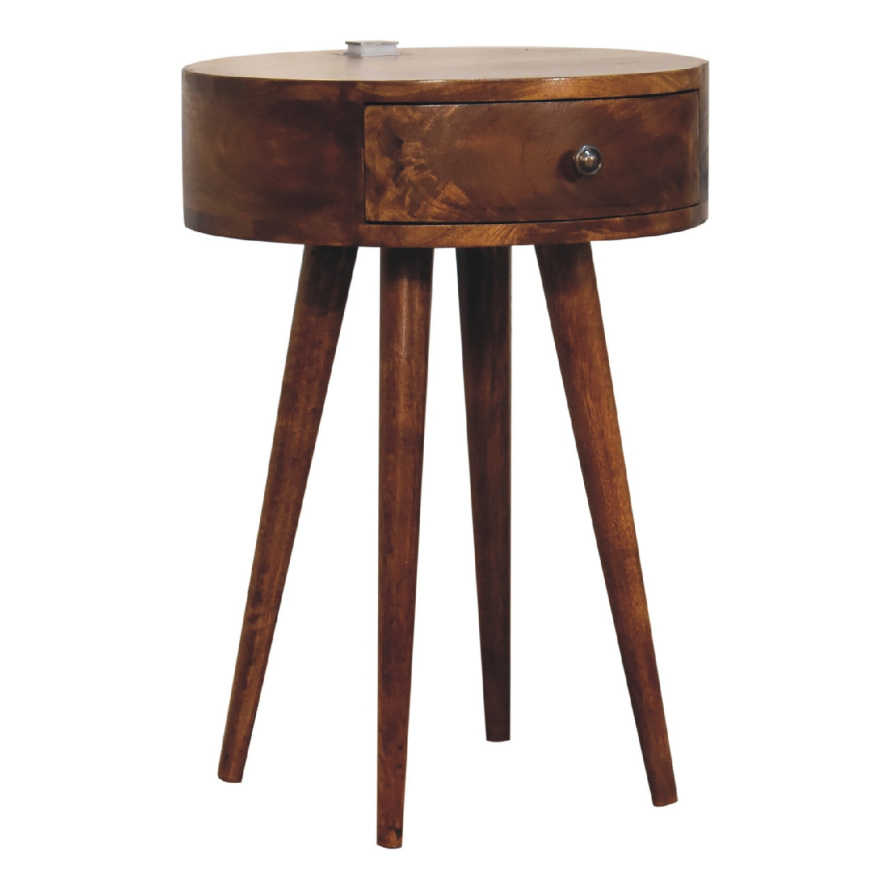 chestnut rounded bedside reading light