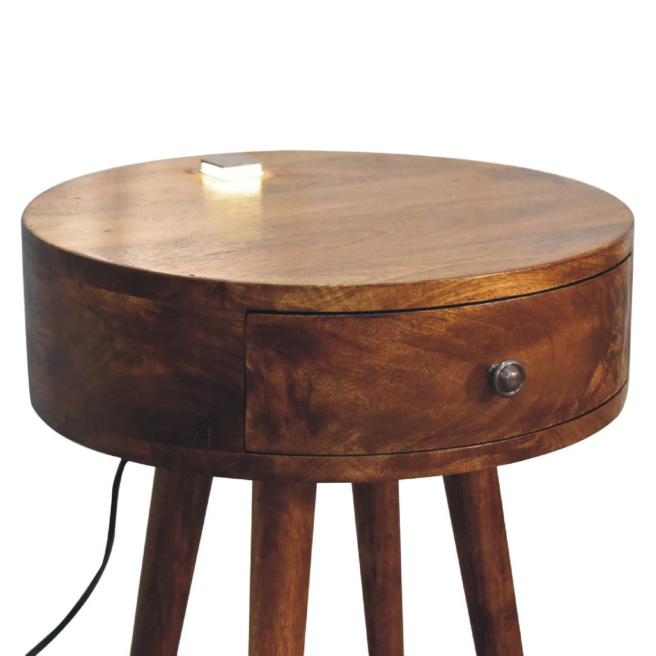 chestnut rounded bedside reading light