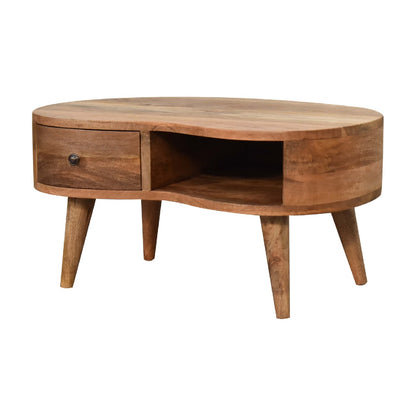 mini oak ish wave coffee table