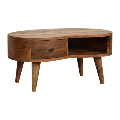 mini oak ish wave coffee table