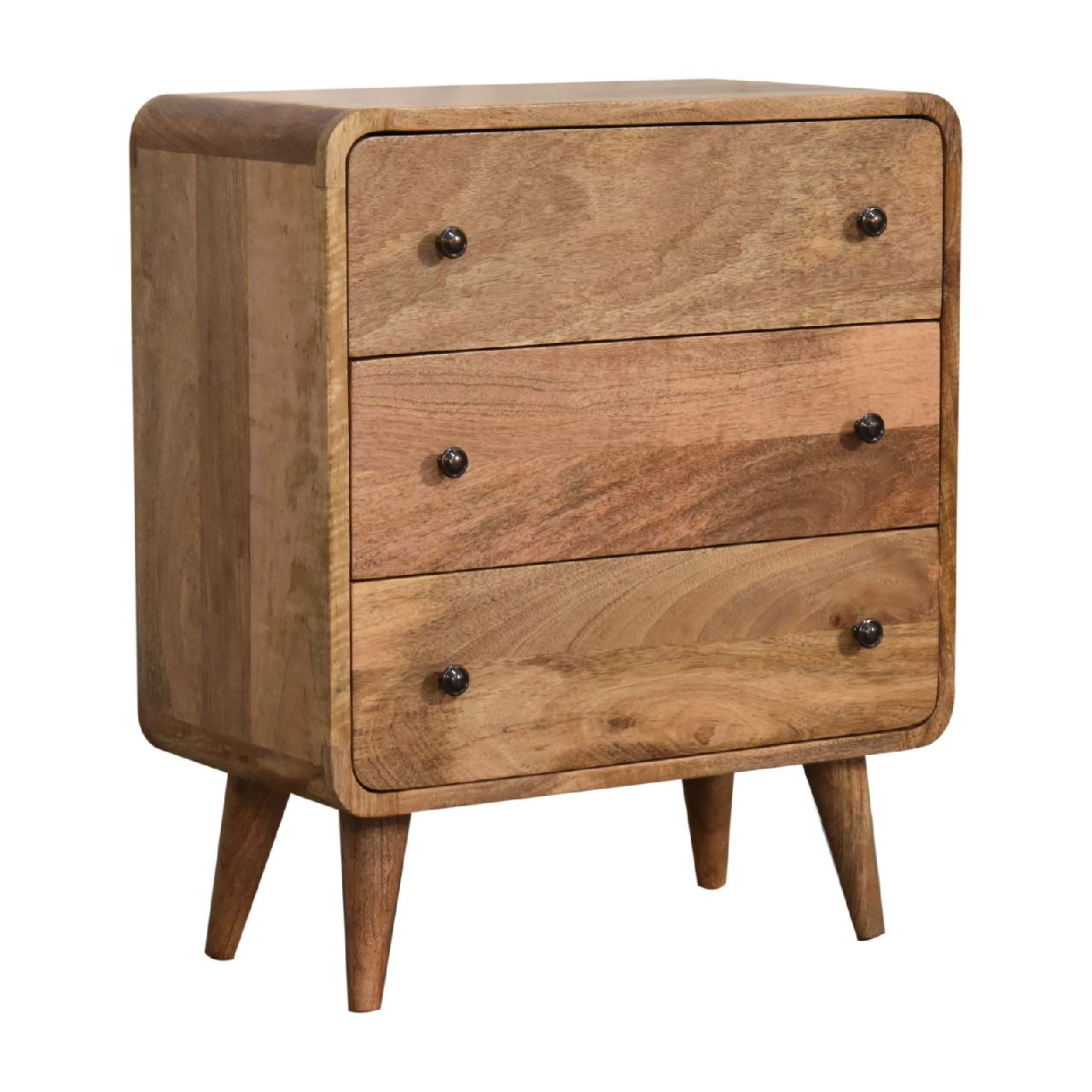mini curved oak ish chest