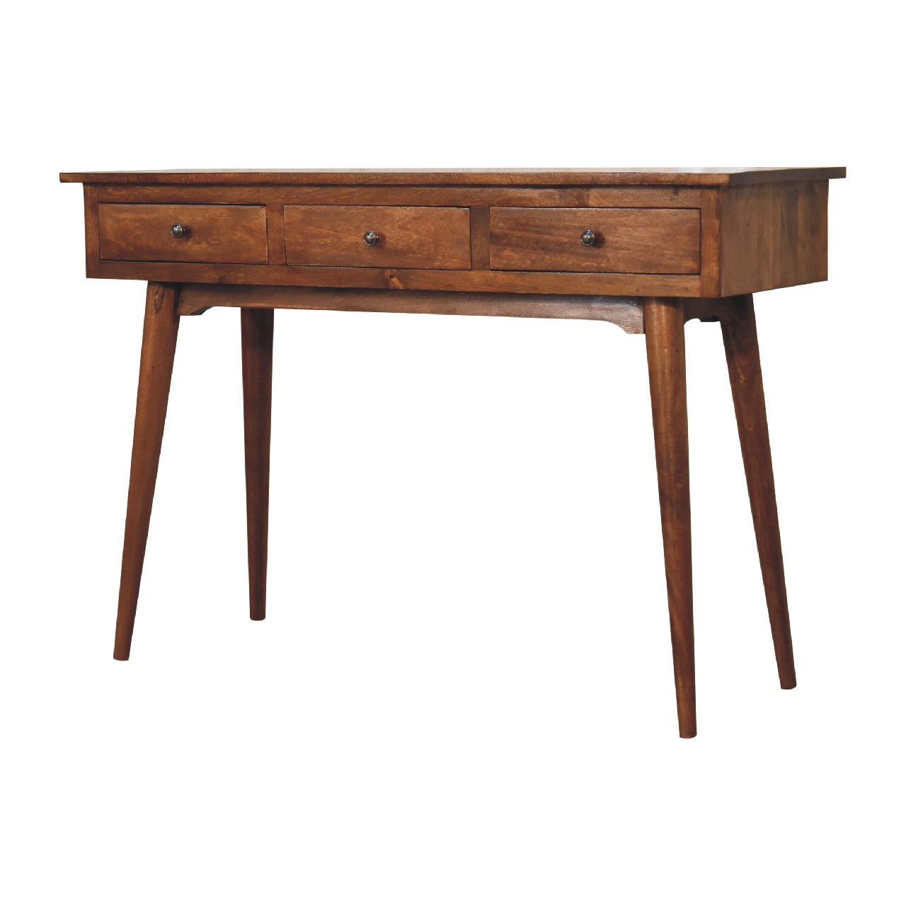 large chestnut hallway console table