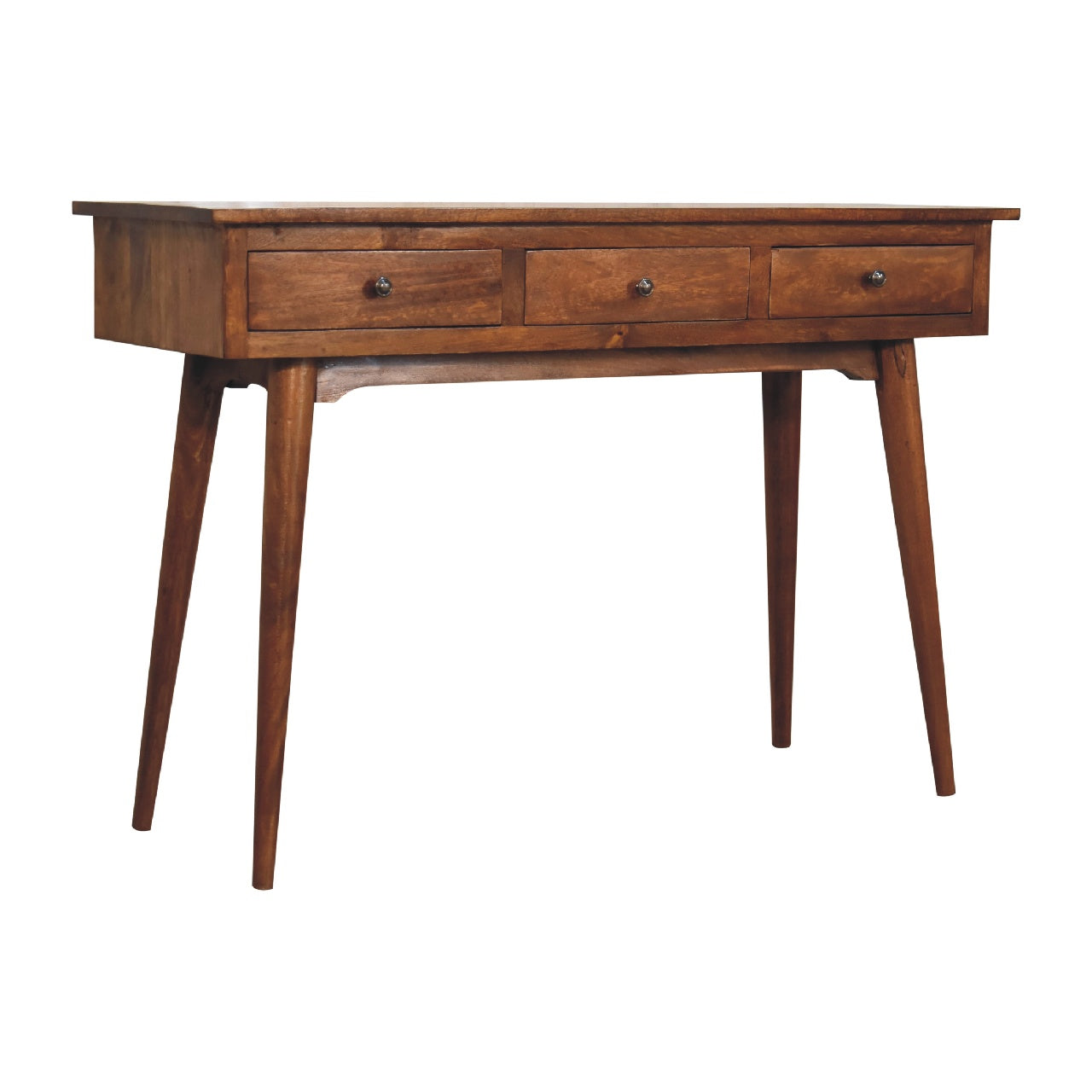 large chestnut hallway console table