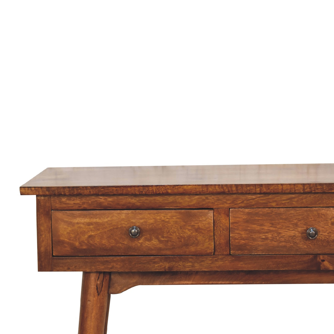 large chestnut hallway console table