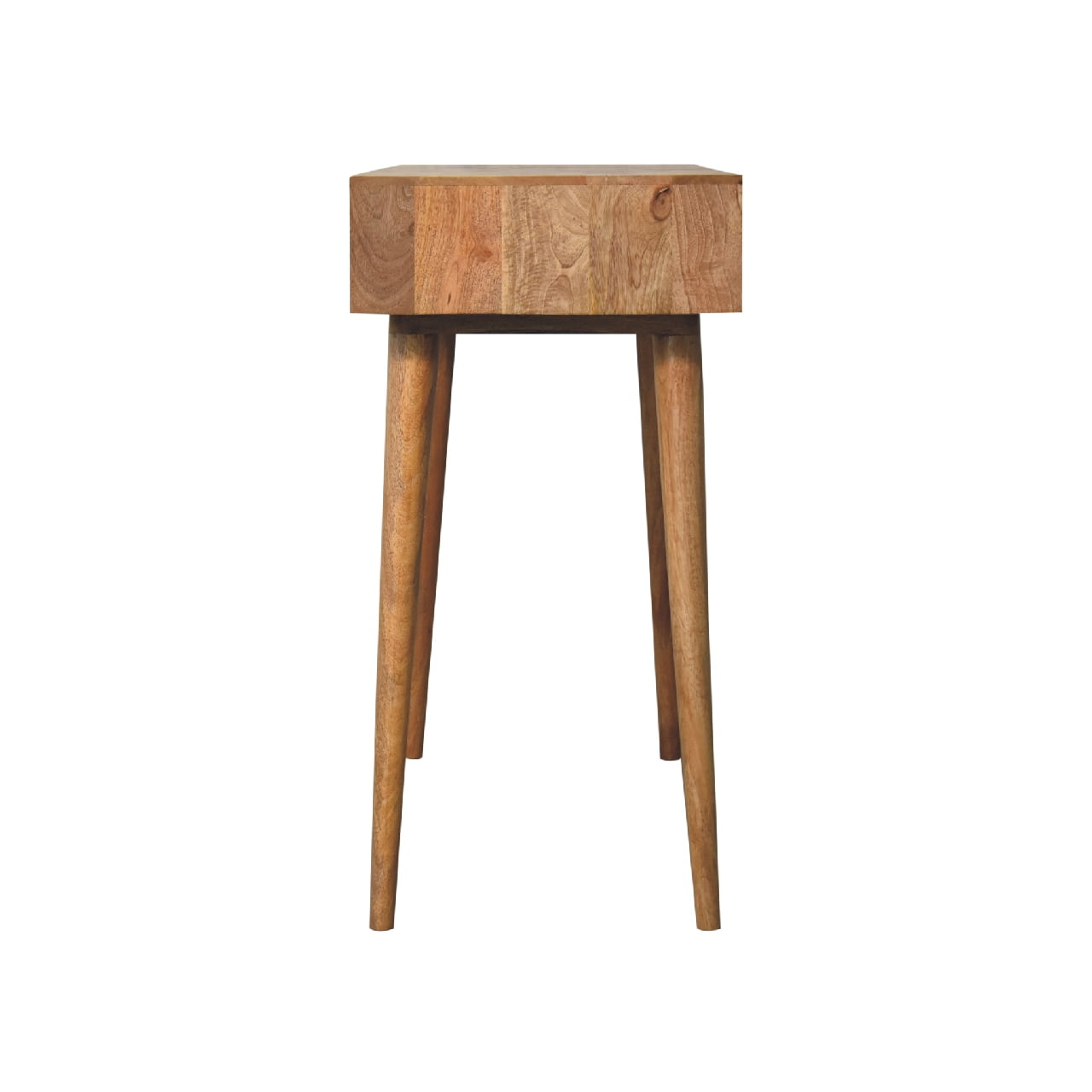 oak ish dressing table with foldable mirror