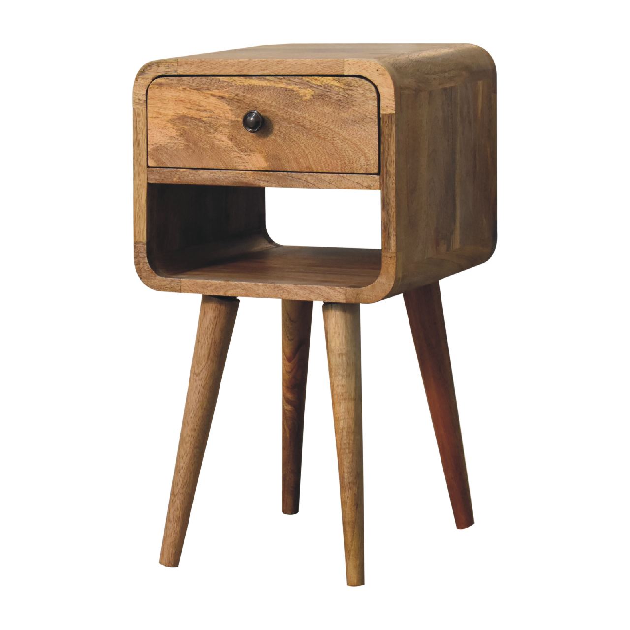 mini oak ish curved bedside 1