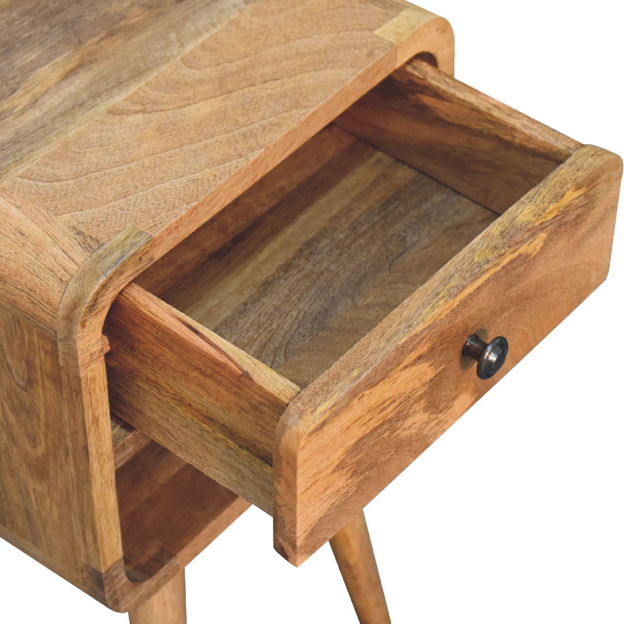 mini oak ish curved bedside 1