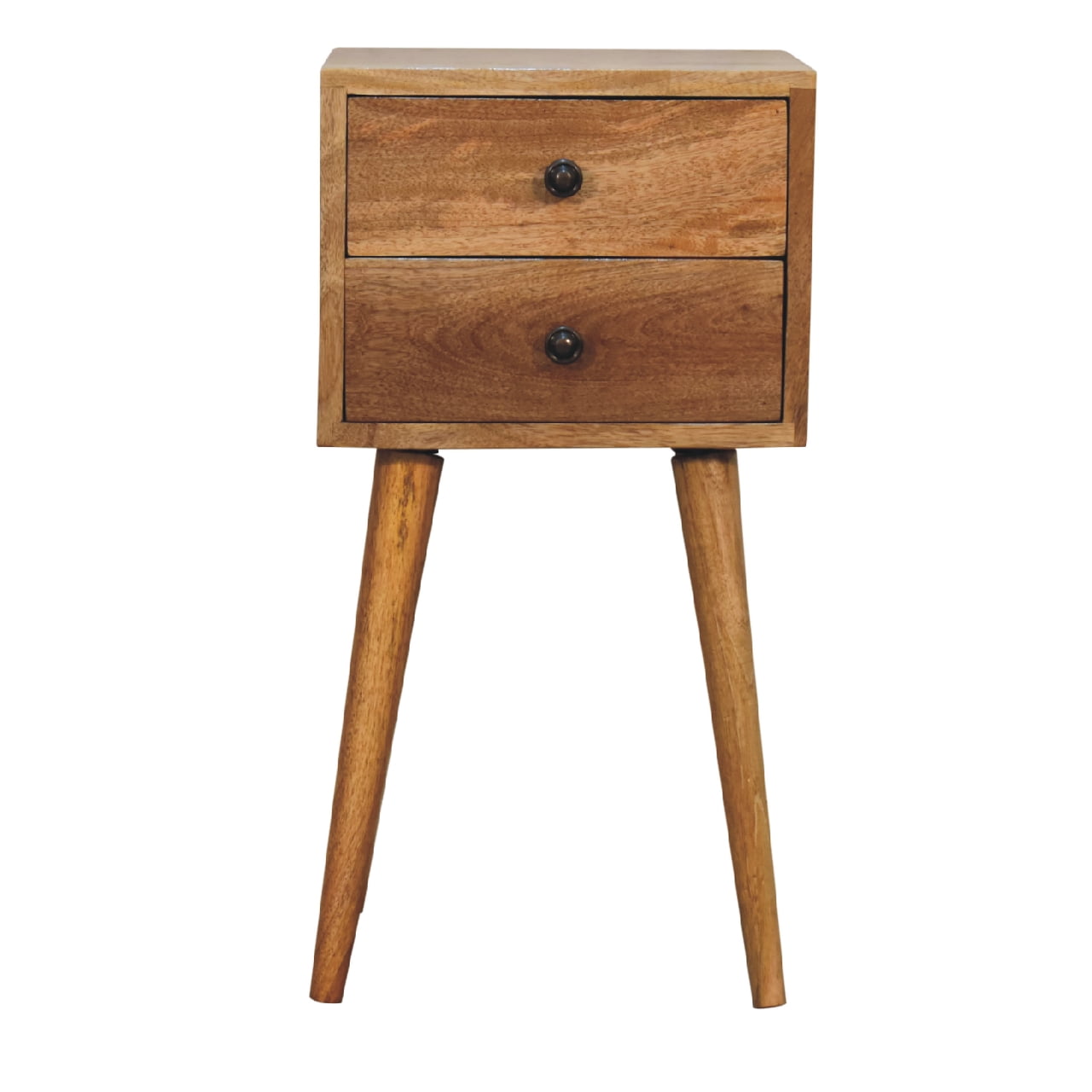 mini 2 drawer oak ish bedside
