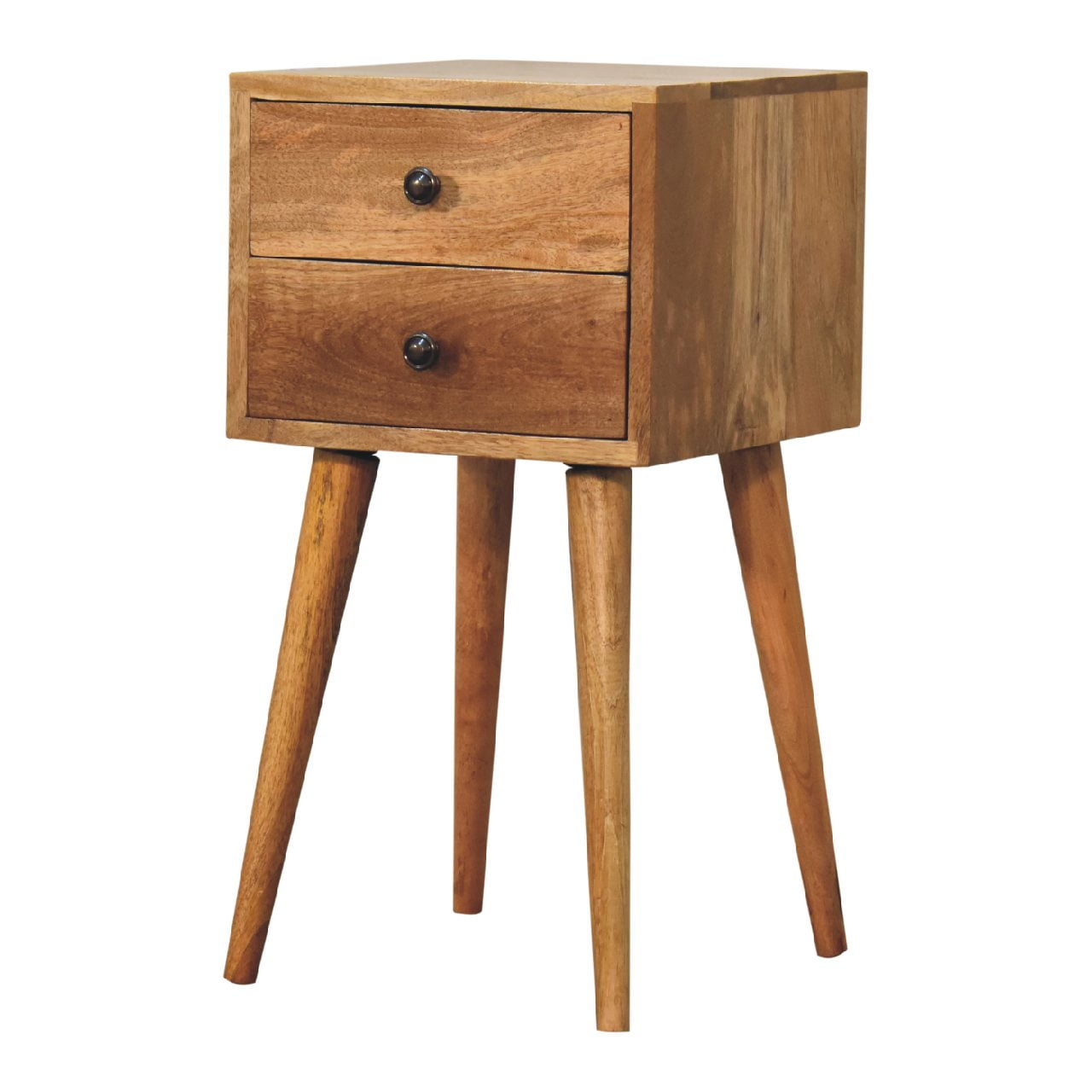mini 2 drawer oak ish bedside