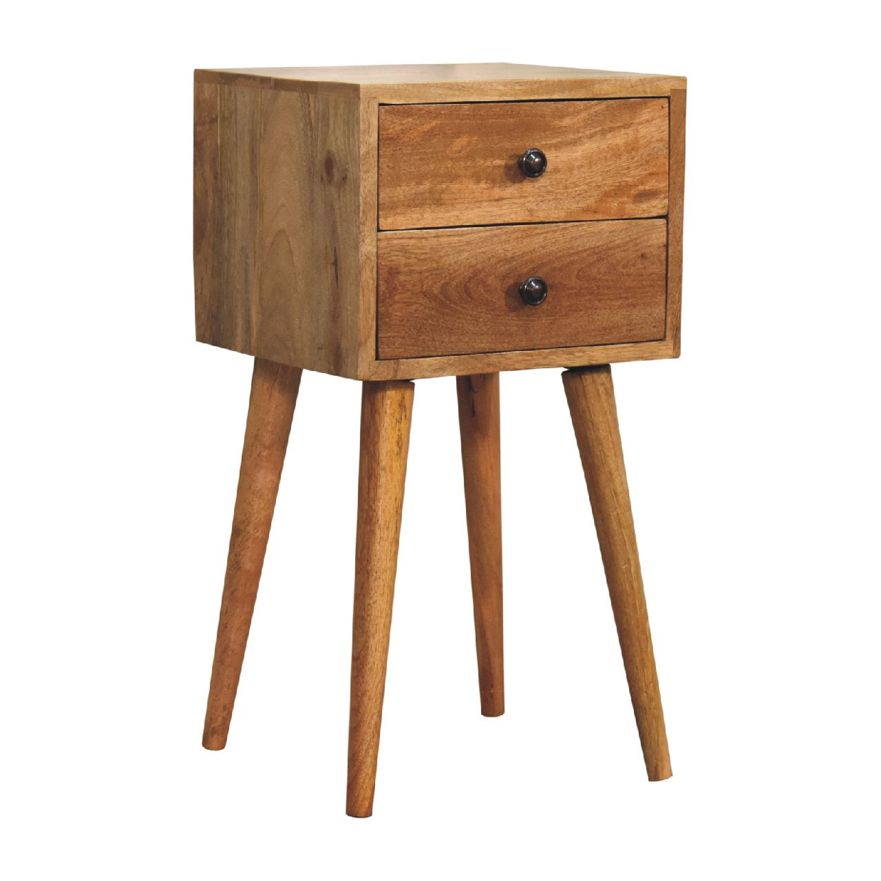 mini 2 drawer oak ish bedside