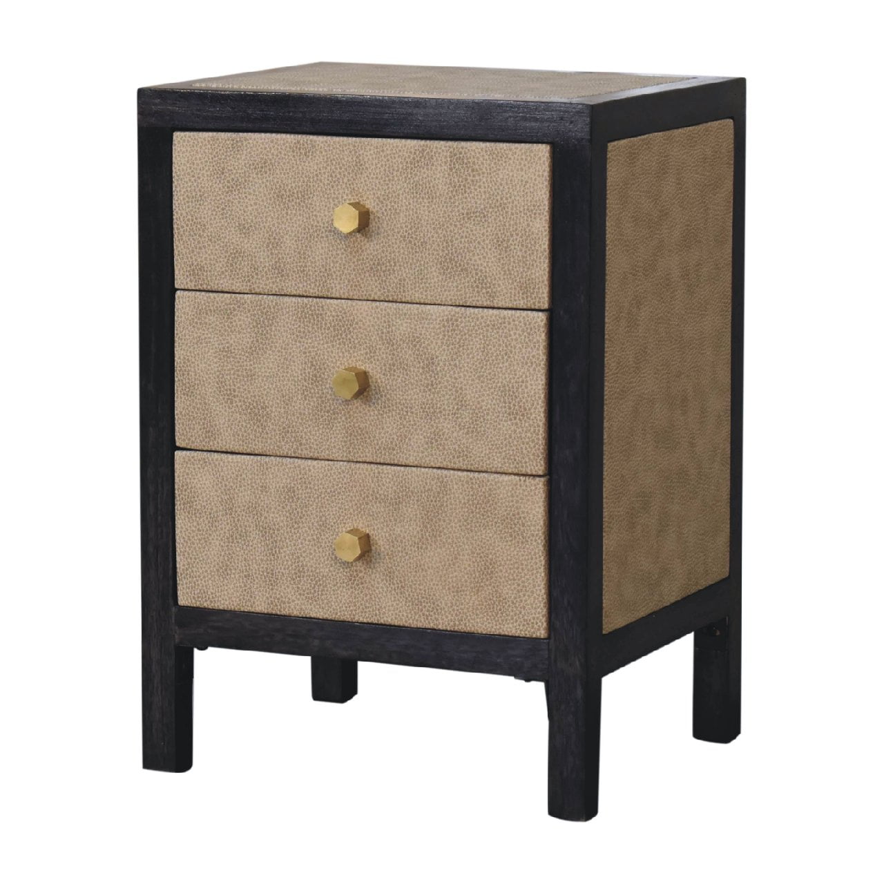 mini faux leather bedside