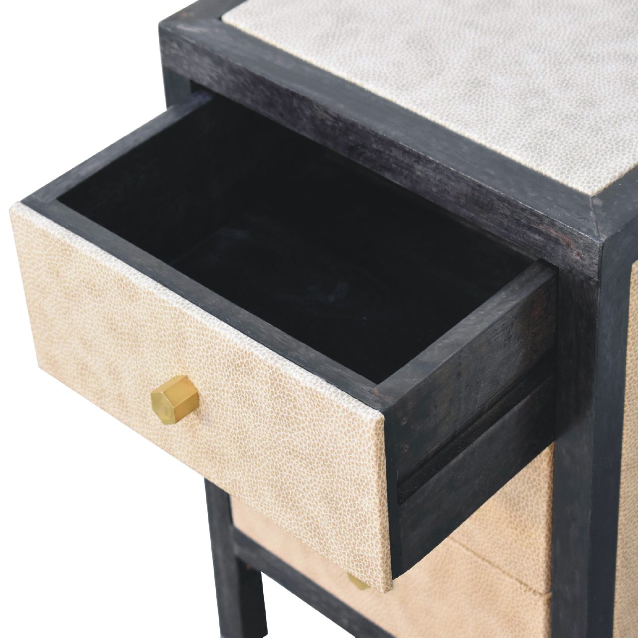 mini faux leather bedside