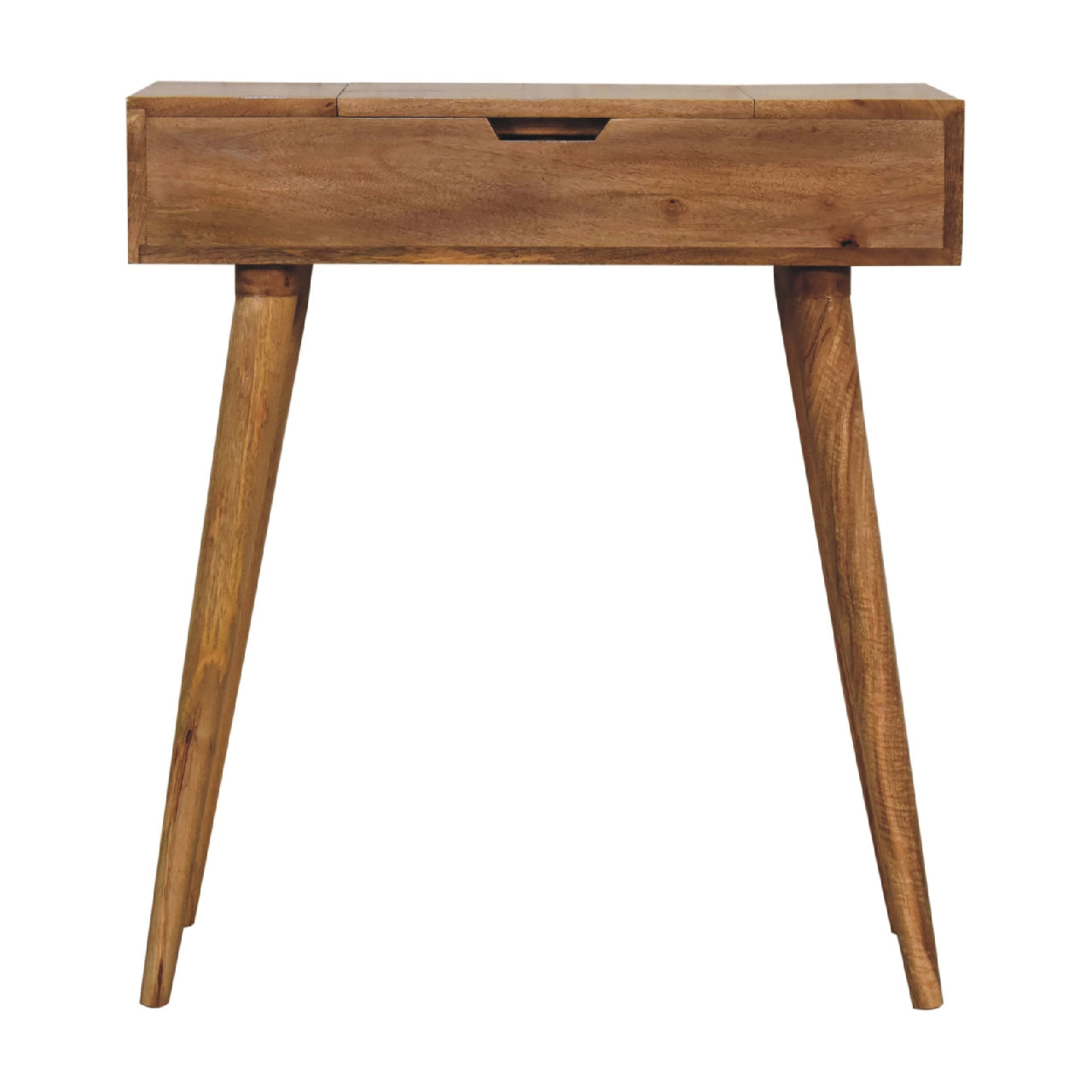 mini oak ish dressing table with foldable mirror 1
