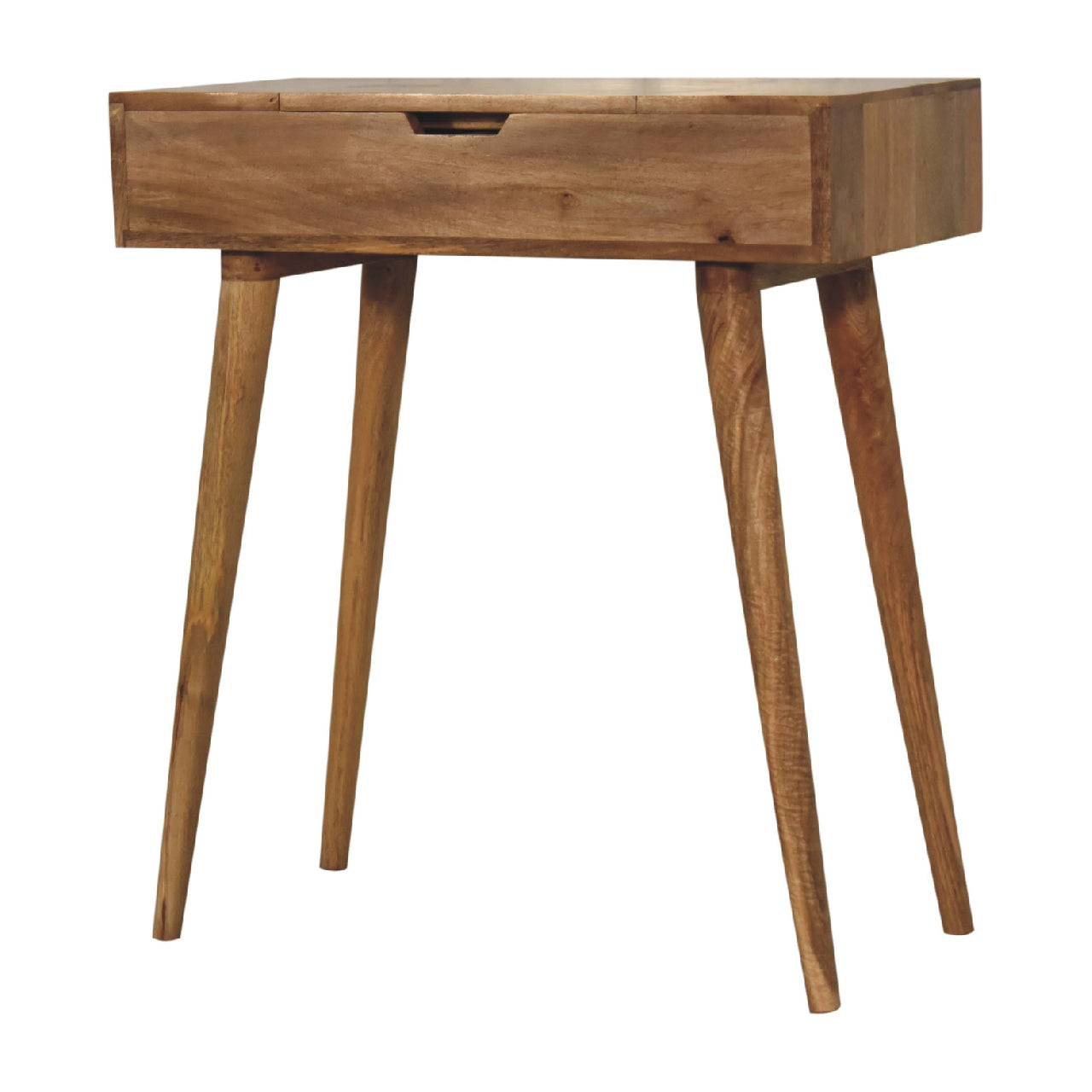 mini oak ish dressing table with foldable mirror 1