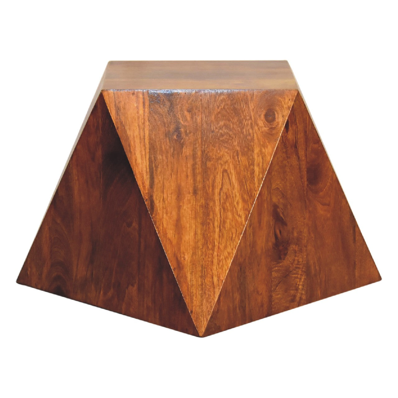 chestnut abstract end table
