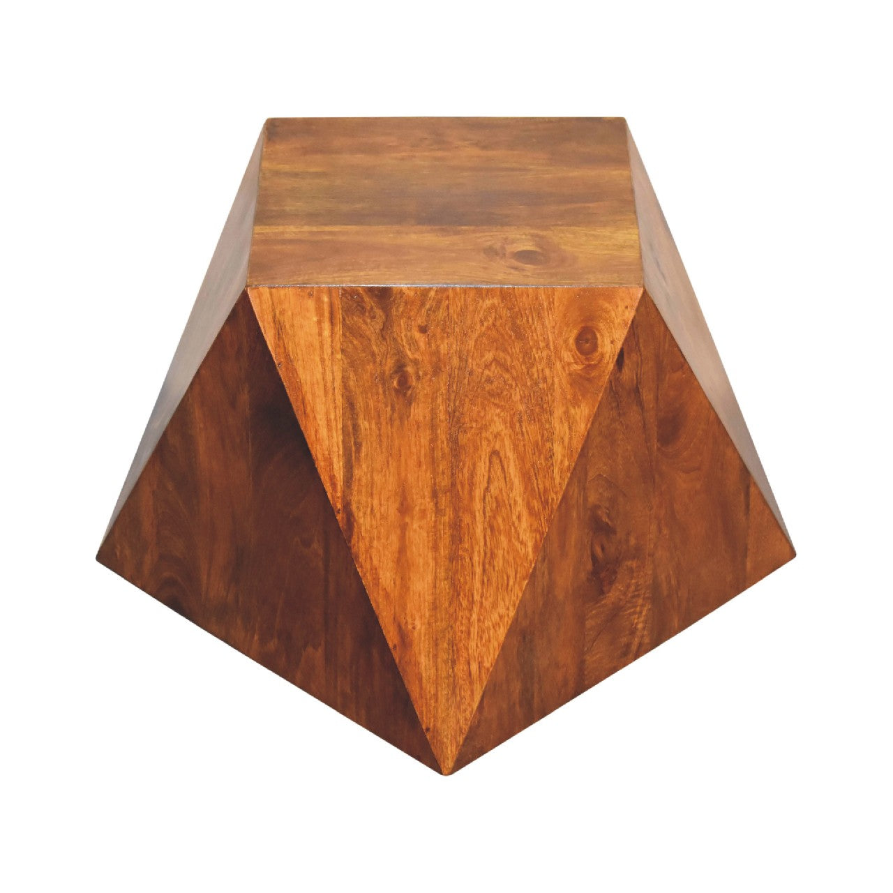 chestnut abstract end table