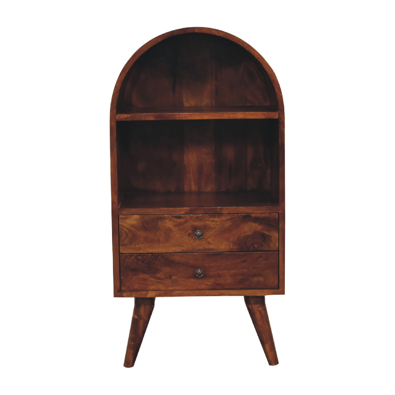 rounded top chestnut display cabinet