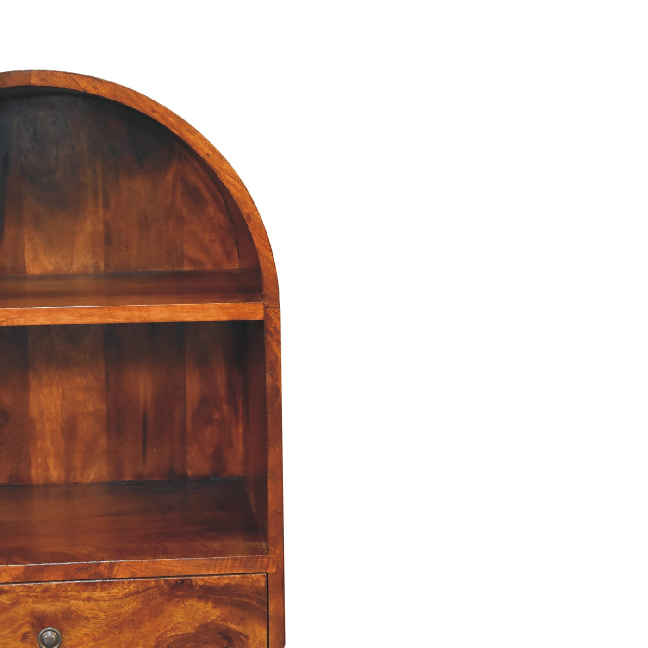 rounded top chestnut display cabinet