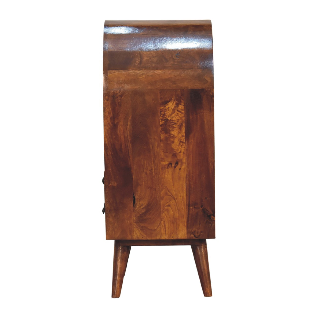 rounded top chestnut display cabinet