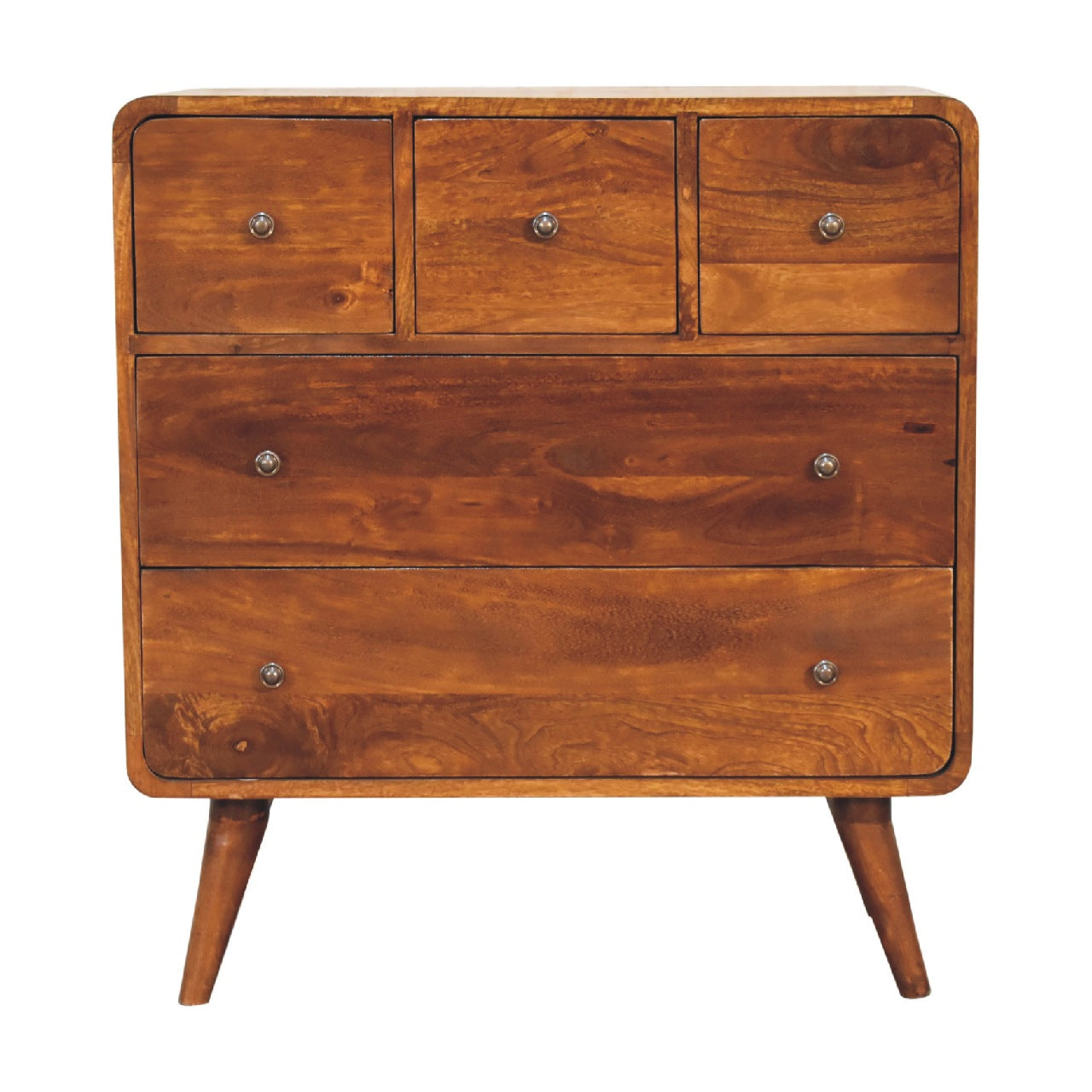 3 over 2 curved chestnut chest