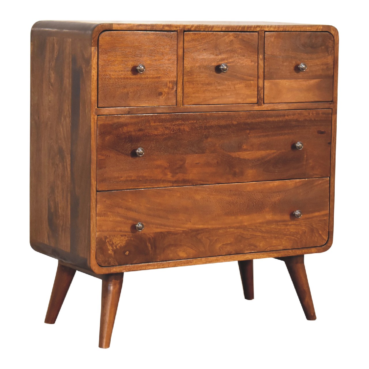 3 over 2 curved chestnut chest