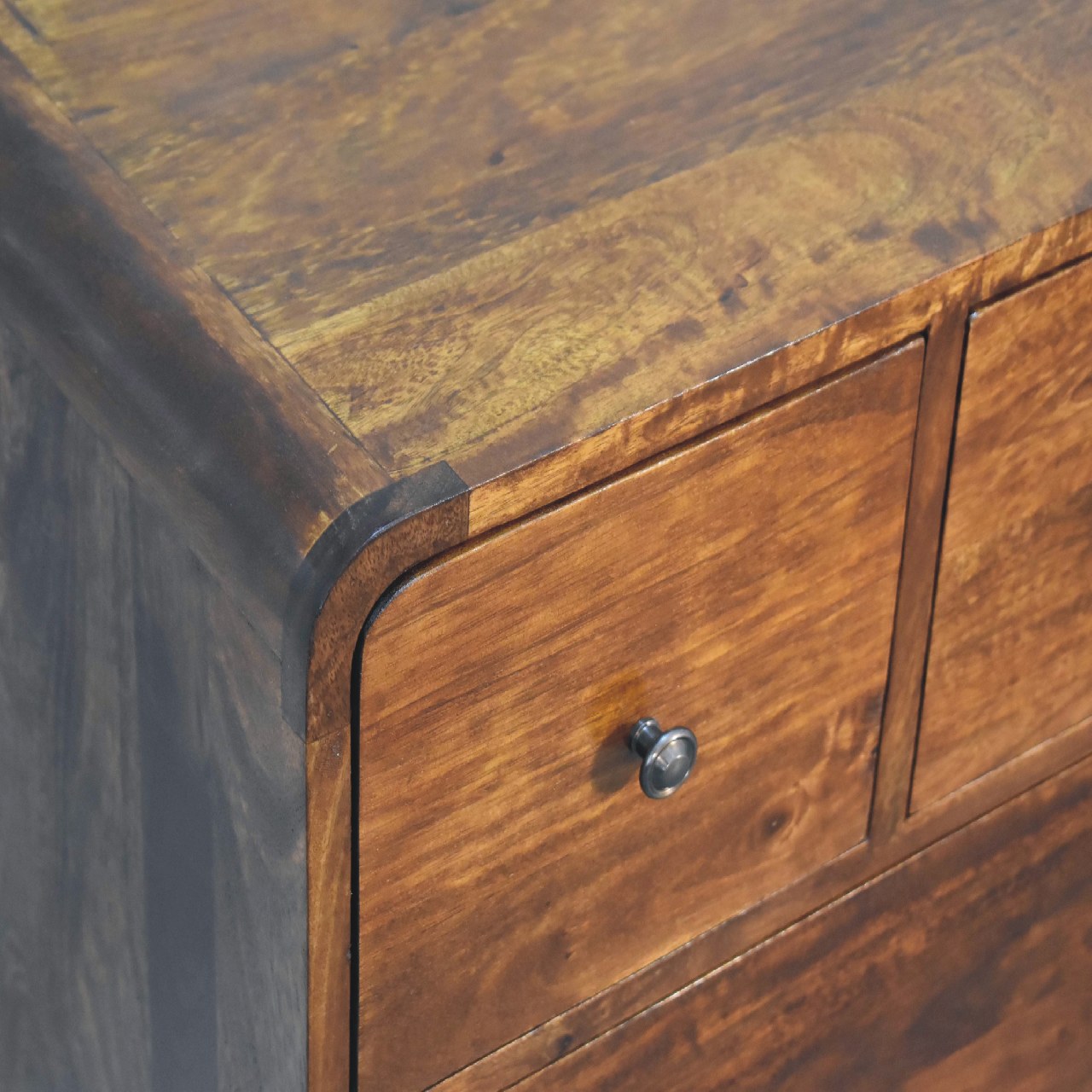3 over 2 curved chestnut chest
